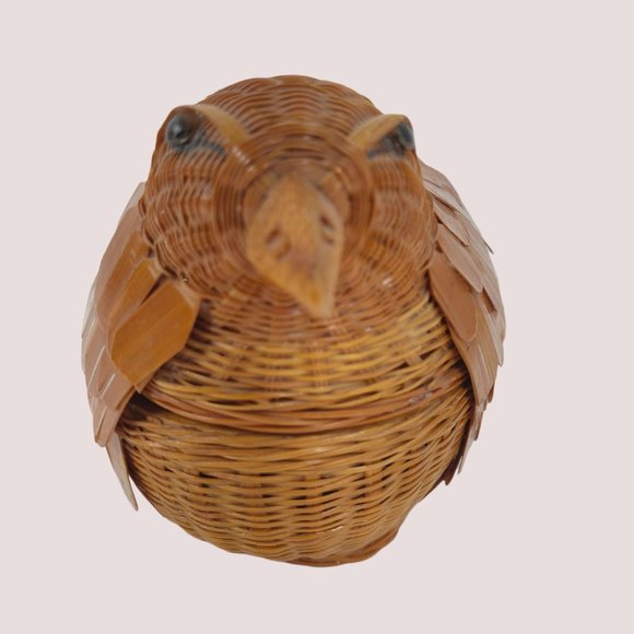 Vintage 1970s Chicken Baskets 3 Turkey Chick Calico Floral Wicker Lace Quilting - Picture 13 of 16